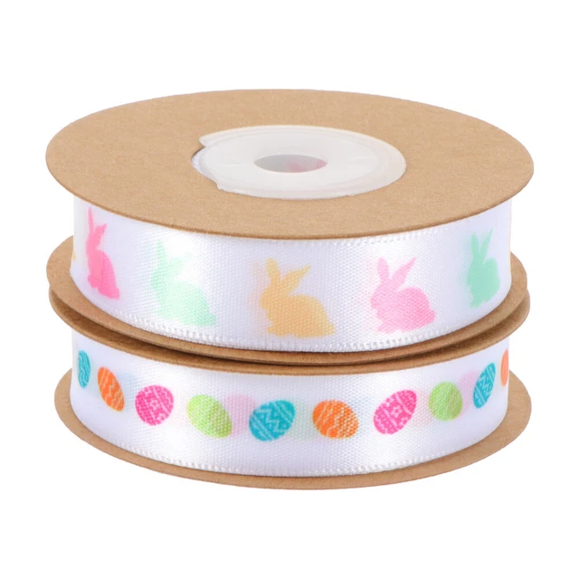 2 Rolls Ostern Geschenk Verpackungsband Polyester Wired Band Satin-