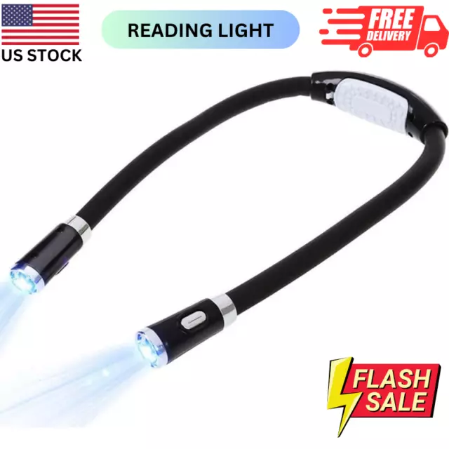 Neck Reading Light 4 LED 3 Modes Reading Lamp Hands Free Flexible Torch U Shaped