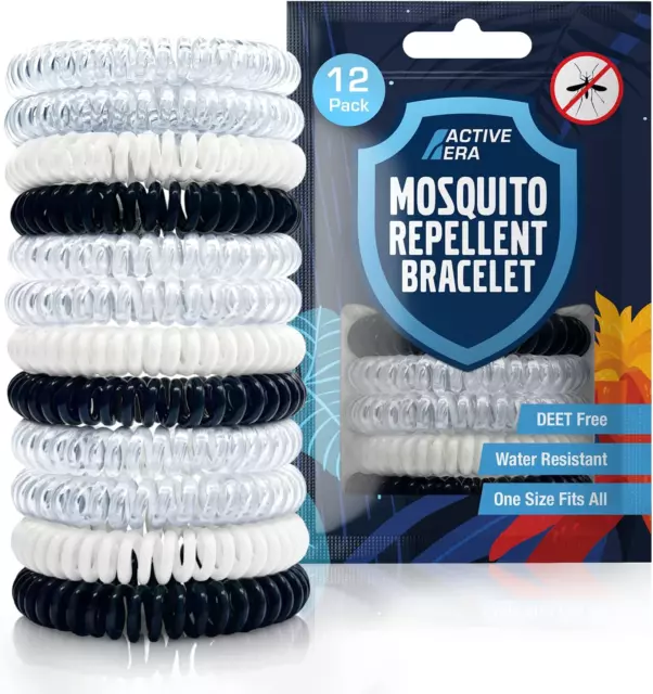 Active Era Mosquito Repellent Bracelet [12 Pack], Insect, Midge & Mosquito Bands