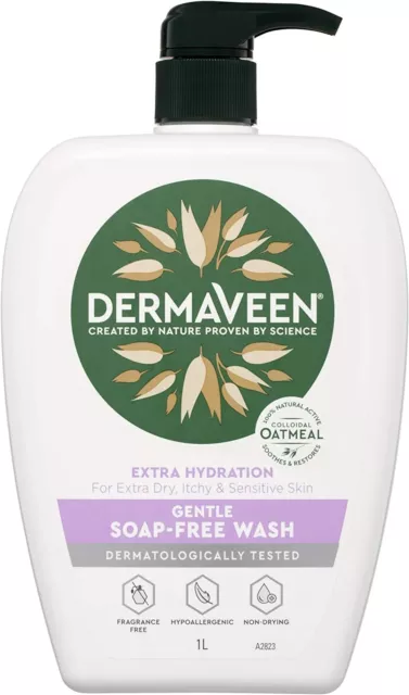 Brand New DermaVeen Extra Gentle Soap Free Wash 1L Free Shipping AU