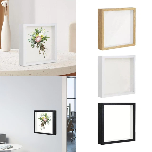 Shadow Box Fleur Artisanale En Bois 20x20cm - Personnalisable