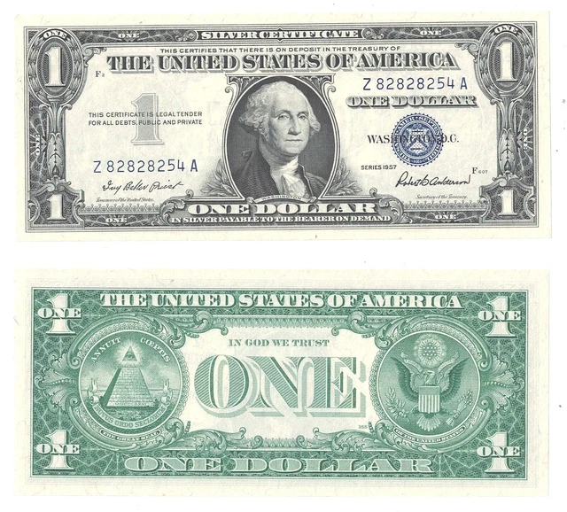 1957 $1 Silver Certificate Fr 1619 Uncirculated #254
