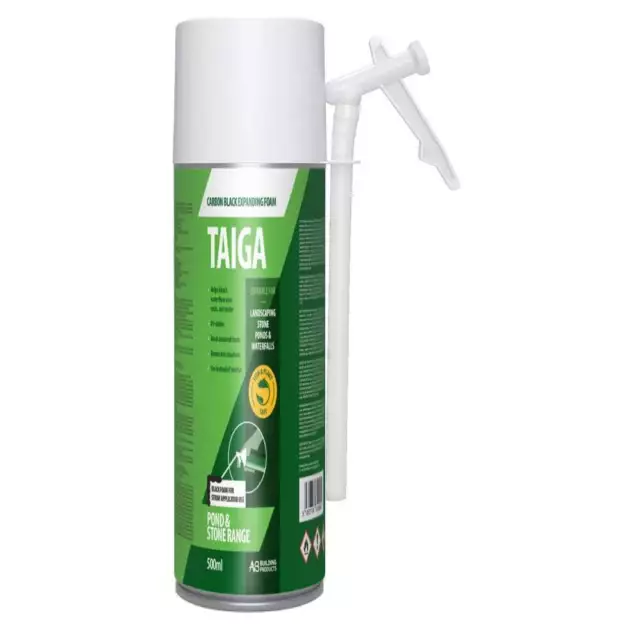 TAIGA Black Landscape Pond & Waterfall Expanding Foam 500ml - Hand Held