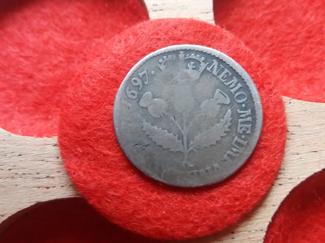 1697 William II Scotland ( III of England ) Milled Silver 5 Five Shillings R07GF 1697 William II Scotland ( III of England ) Milled Silver 5 Five Shillings R07GF
