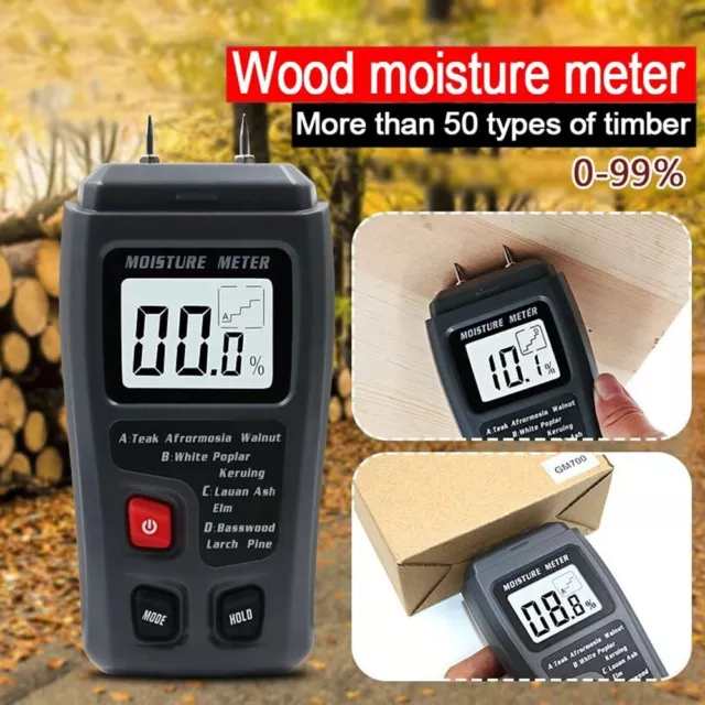 Detector Higrómetro Medidor de humedad de madera Probador de humedad de madera