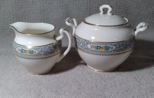 Lenox Autumn Creamer and Sugar Bowl Black Mark GREAT