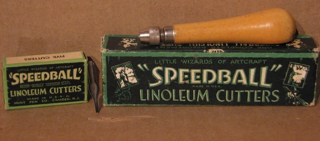 Juego de cortadores de linóleo Artcraft vintage de Speedball.  Asst. #1.  5 cortadores.