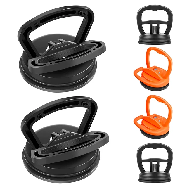 Kit Estrattore Ammaccature Auto - 2 Ventose Per Riparazione Carrozzeria, Piastrelle, Vetro (Arancio)