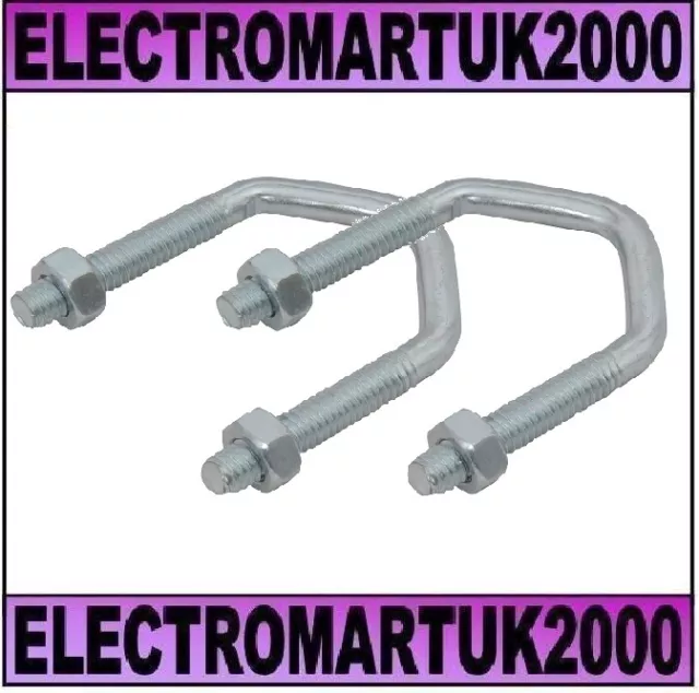 2 X Tv Aerial Pole V U Bolt Clamp Mast Bracket 1.75"