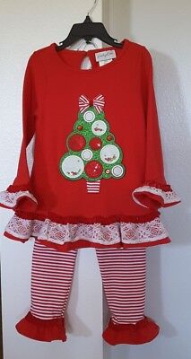 Emily Rose Little Girl's Festive Christmas Tree Tunic & Legging Set-Size-6