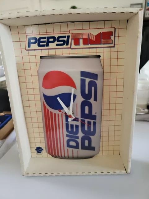 Vintage Pepsi Box Clock - Pepsi Time, Diet Pepsi, Impact