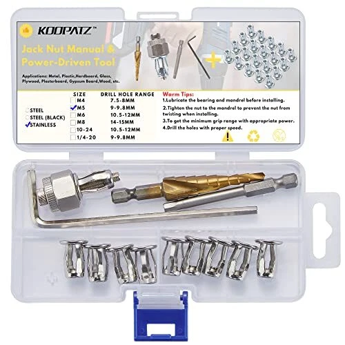 Stainless M5 Jack Nut with Installation Tool Threaded Insert Nuts Nutserts Ja...