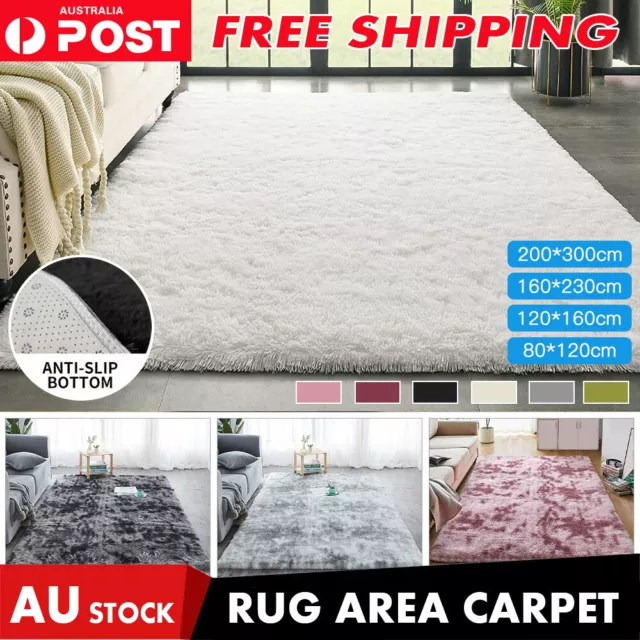 X-Large Floor Rug Rugs Fluffy Area Carpet Shaggy Soft Living Room Bedroom Pads