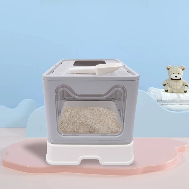 ENCLOSED EXTRA GIANT Cat Litter Box Kitty Toilet House with Filter 38.