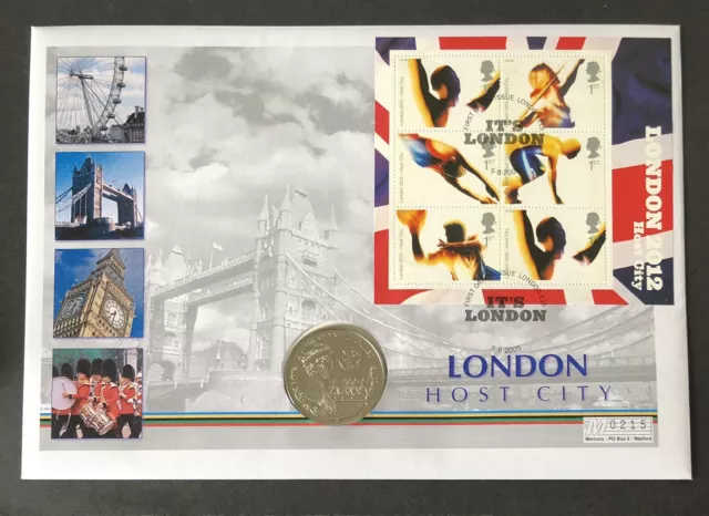 GB 2005 LONDON HOST CITY OLYMPICS BRITISH VIRGIN ISLANDS COIN COVER No 215