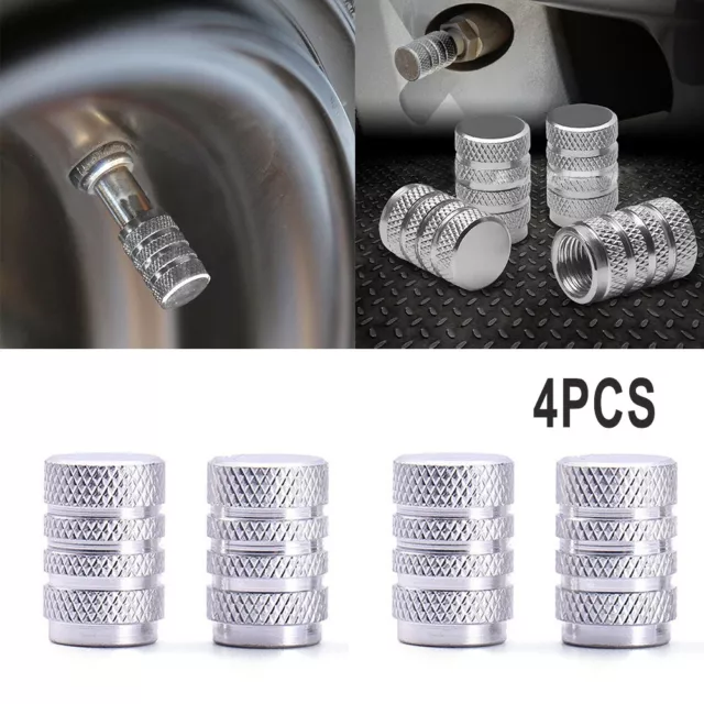Sleek Aluminum Car Wheel Tire Valve Stems Air Dust Cap Covers Set of 4 2
