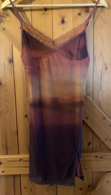 Motel Rocks slip mini dress shift ombre brown/rust/orange XS