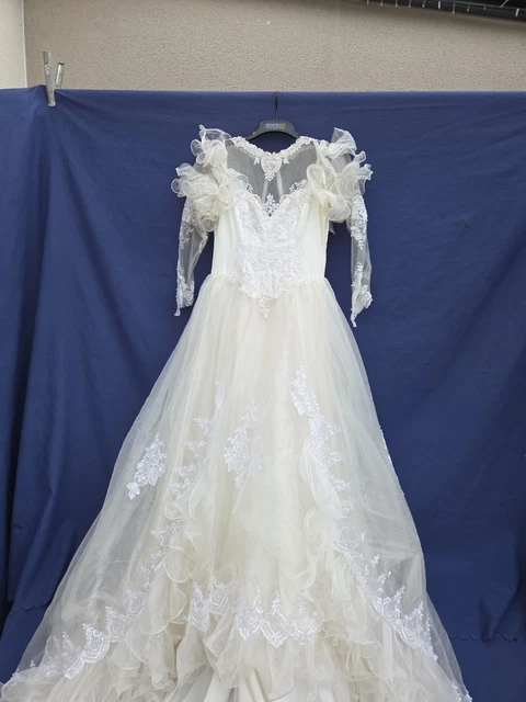 Abaowedding Girls Lace Embroidery Long Sleeve Trailing Gown - Flower Girl, Communion, Pageant Dress (Size 4) - View #6