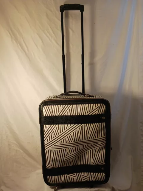 HENRI BENDEL ROLLING Luggage Disturbed Stripe Leather Suitcase