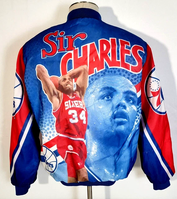 CHARLES BARKLEY CHALK Line Fanimation Vtg Jacket Philadelphia