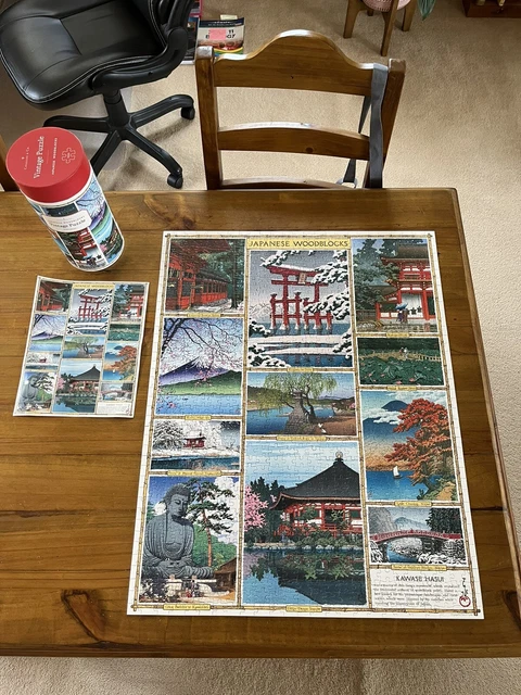 Cavallini 1000-Teile-Puzzle – Japanese Woodblocks, Fertig 51x71 Cm, In Tube Mit Beutel