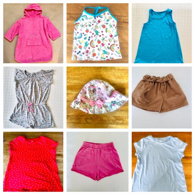 Girls  Age 5-6-7 Years. Holiday Summer Clothes Bundle 9 Items