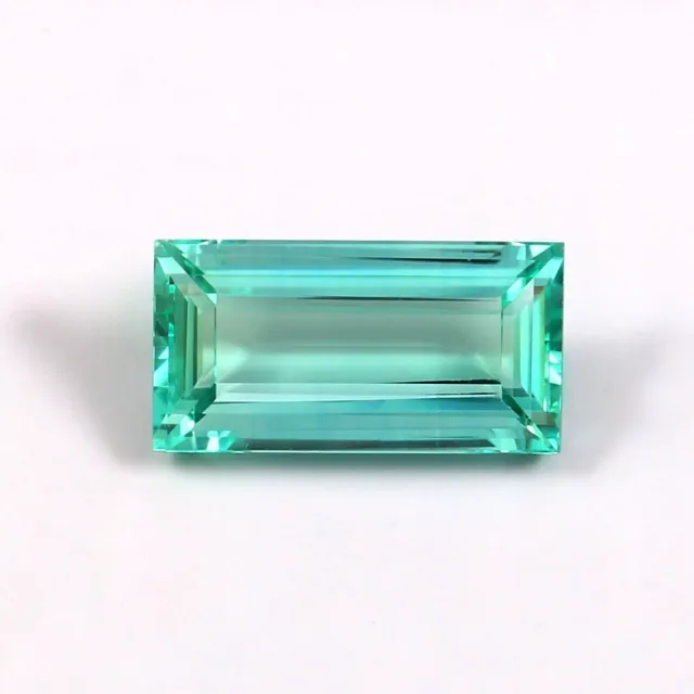 AAA Natural Green Ceylon Parti Sapphire Loose Emerald Cut Gemstone 23x12 MM