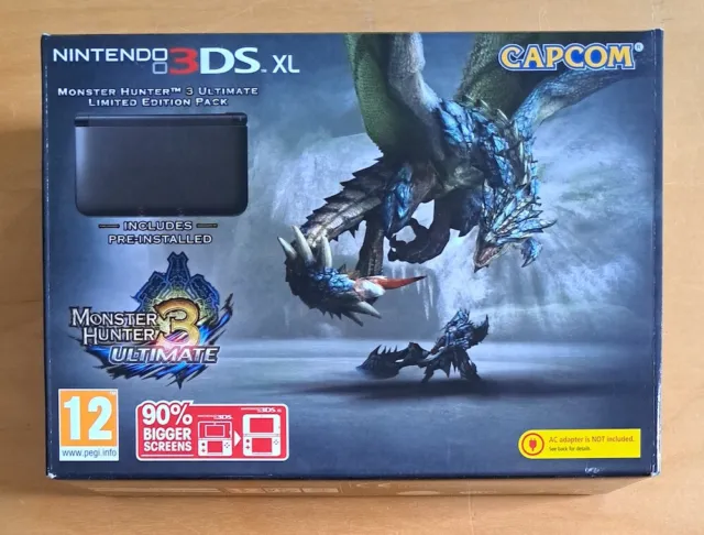 Nintendo 3Ds Xl Monster Hunter 3 Ultimate Limited Edition Box & Manual Only
