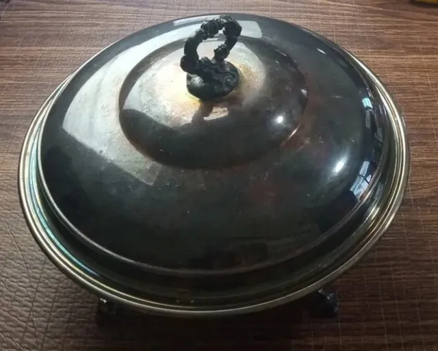 Silverplated 4 Footed Bowl With Lid