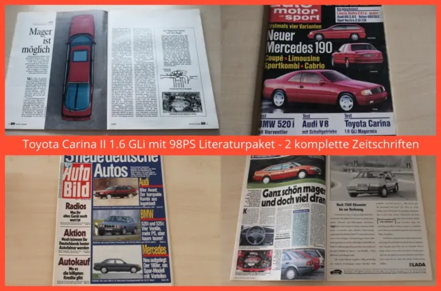 Toyota Carina II 1.6 GLi mit 98PS Literaturpaket - 2 komplette Zeitschriften