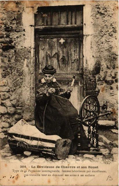 Carte Postale Avant 1900 Montbéliard – Fileuse Au Rouet, DIAICHOTTE, Doubs