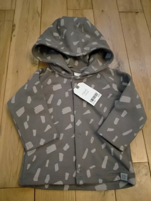 NEXT Baby Boys Grey Hooded Jacket Cardigan 6-9 Months BNWT 💙