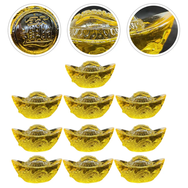 Barras de oro de cristal de citrino lingotes de oro adornos hogar