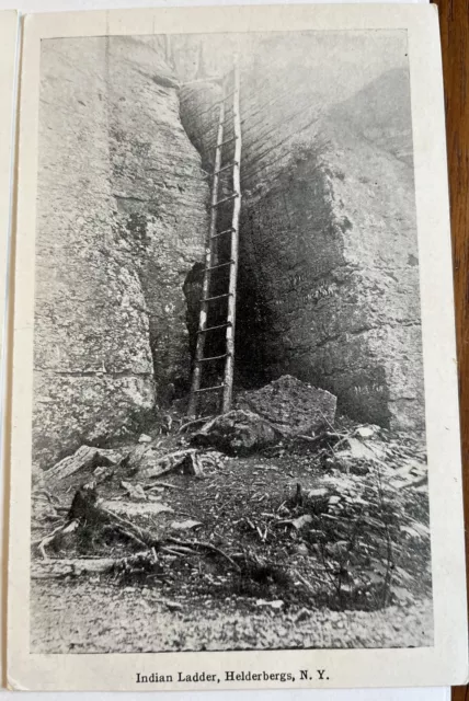 Vintage postcard Indian Ladder, New York, Helderberg Mountains 1920S Berne ￼￼