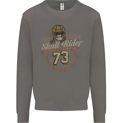 Felpa Maglione Skull Rider Motocicletta Biker Moto Uomo 5
