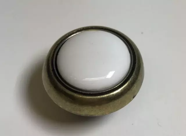 10 Amerock BP1921LBW Round London Brass & White Ceramic Center Cabinet Knob Pull