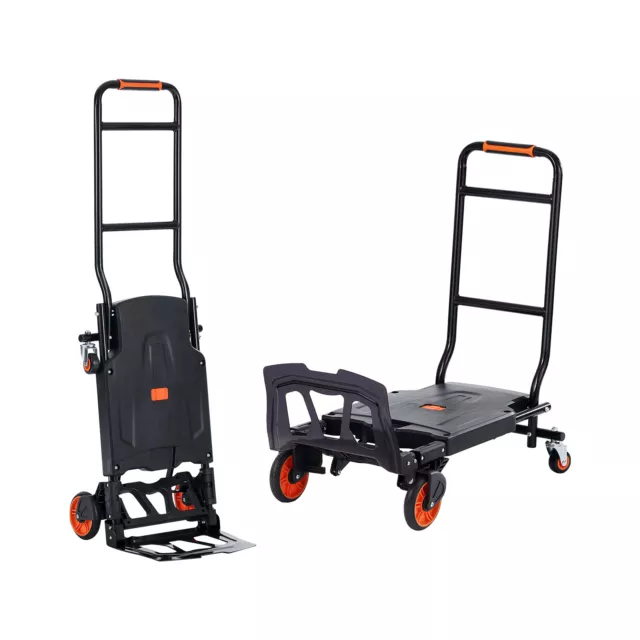 VEVOR Carretilla de Mano de Aluminio Carrito Plegable 2 en 1 Carga de 136 kg