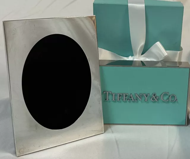 Tiffany&Co Sterling Silver Picture Frame 5" x 7" Frame with 5 1/4" Tall Oval