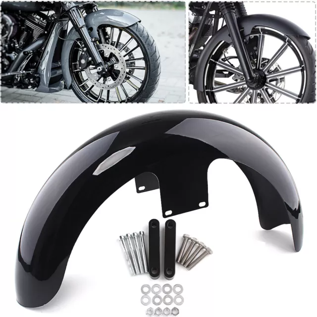 19 "Schwarzer Rad-Wickel-Front fender Für Harley Touring Road King Street Glide