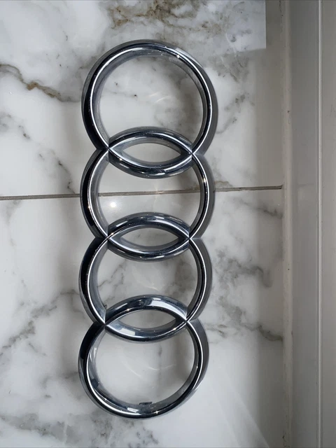 GENUINE AUDI CHROME Rings Front Grille Badge Emblem A4 B9 A5 A6 Q3 Q5 ...