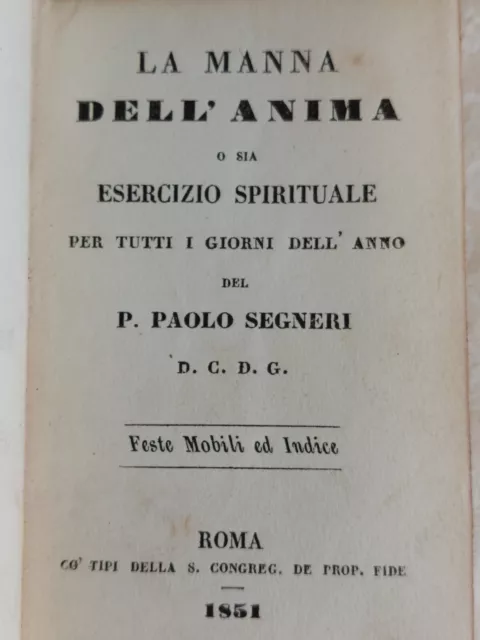 Padre SEGNERI La Manna dell'Anima Roma 1851 COMPLETA tutti 12 volumi ex libris