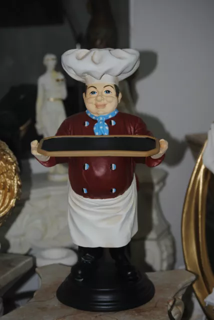 Figur Chef Koch  Tablett H 49,5 cm Gastrofigur Restaurant TOP Werbung Reklame