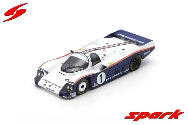Spark 1/43 S0937 - Porsche 962C #7 Joest Racing, 24h Le Mans 1988, Blanc & Bleu