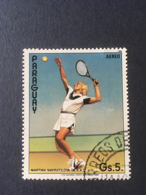 Paraguay 1 Briefmarke gestempelt, „Sport: Martina Navratilova „