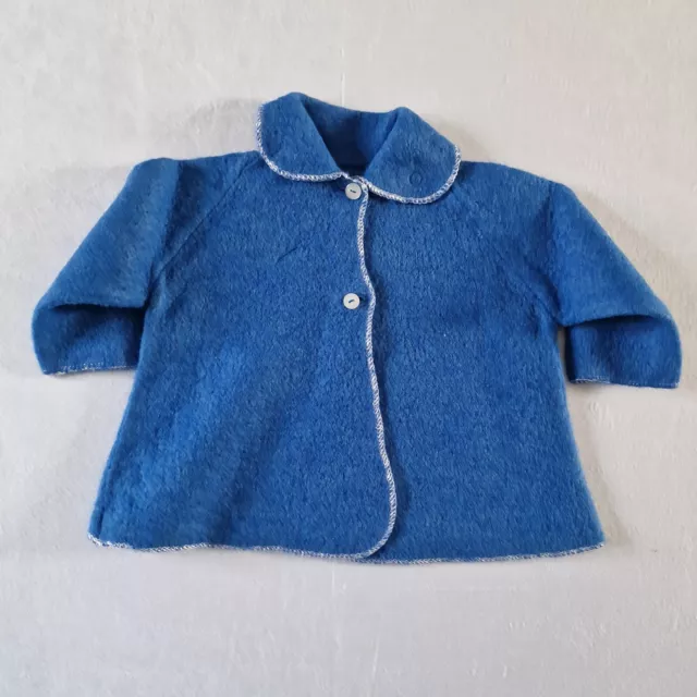 Vintage Baby Matinee Jacke | 0-3 Monate | blau 60er/70er Deadstock KA70
