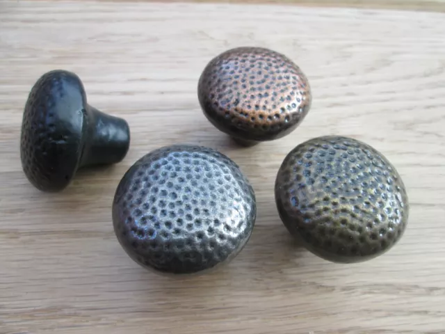 (Code 16) Cast Iron Hammered Beaten Cupboard Kitchen Drawer Door Knobs Handles