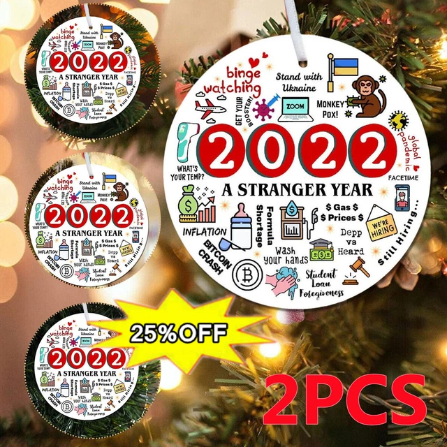 2X Revisión 2023 Decoraciones decorativas Hangtag Navidad Regalo Árbol Colgante Decoración