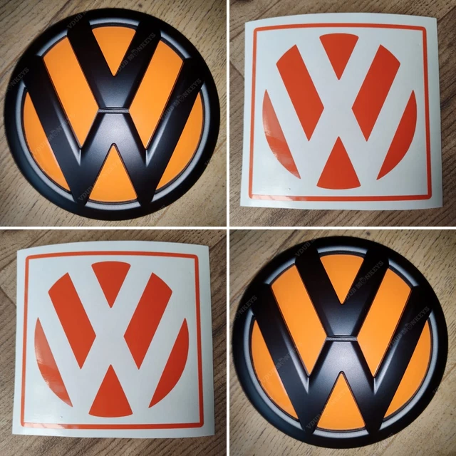 VW T5 T6 Caddy Rear Badge Inlay Decal Sticker Orange For Black