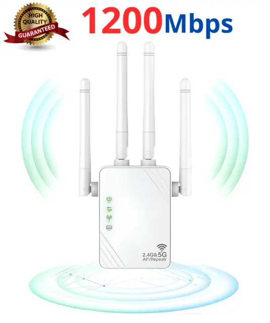 RIPETITORE DEL SEGNALE WiFi amplificatore 1200Mbps internet dual band  extender EUR 43,92 - PicClick IT