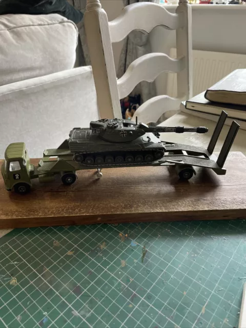 Dinky Toys No:616 AEC Tank Transporter & No:692 Leopard Tank - Both Original